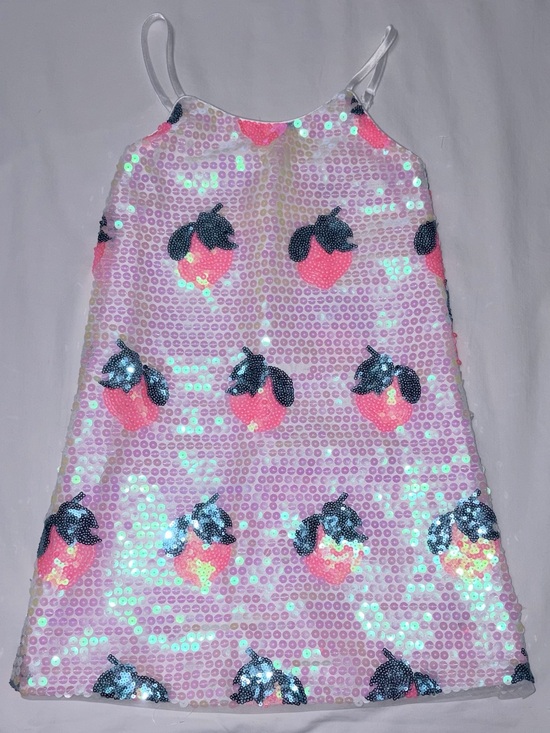 Lola + The Boys Other - Lola and the Boys sequined strawberry slip dress with satin lining sz 4 NWOT